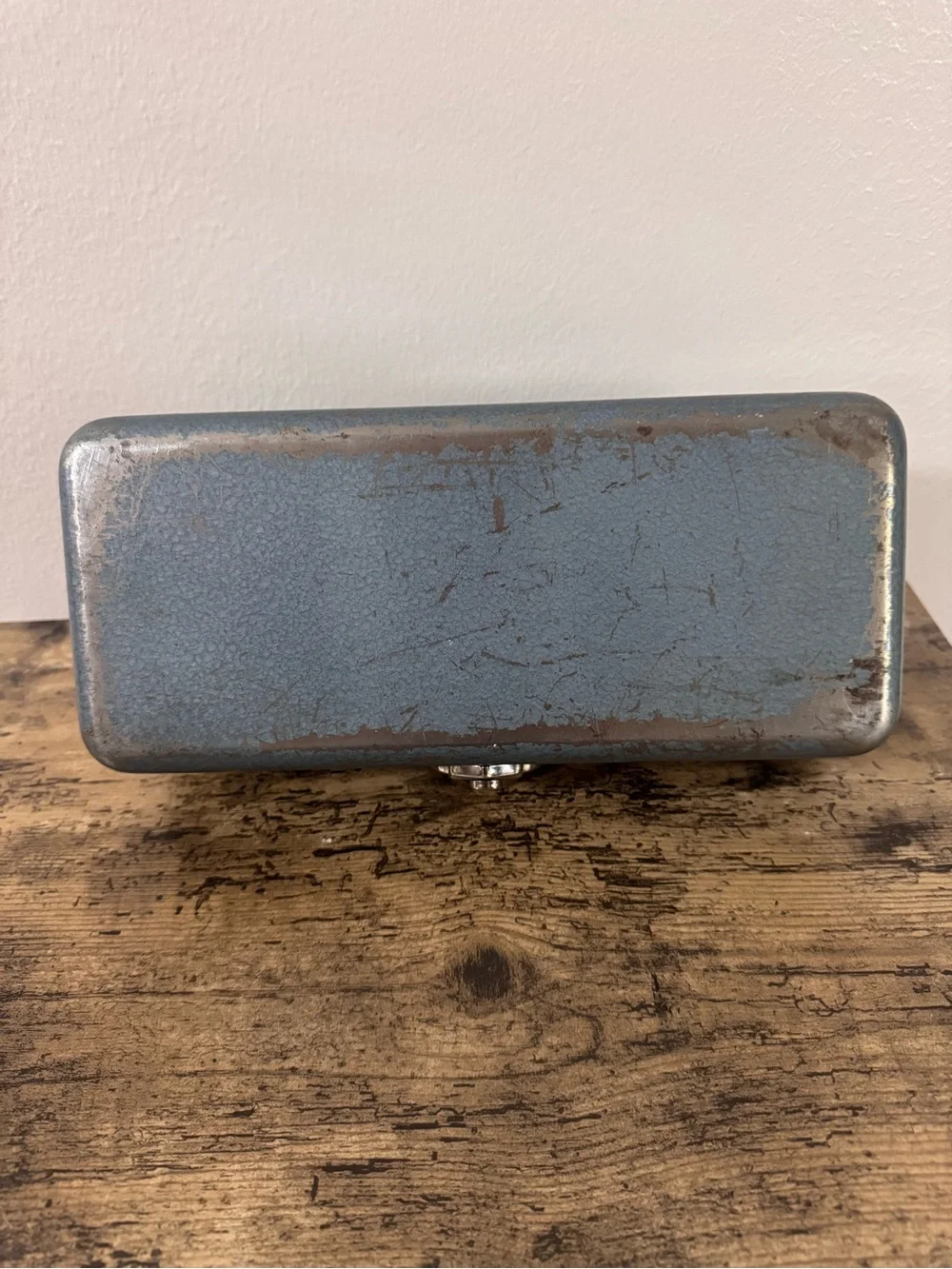 Vintage Industrial Metal Lock Box w/ Working Lock Gray Steel Storage Case 11”
